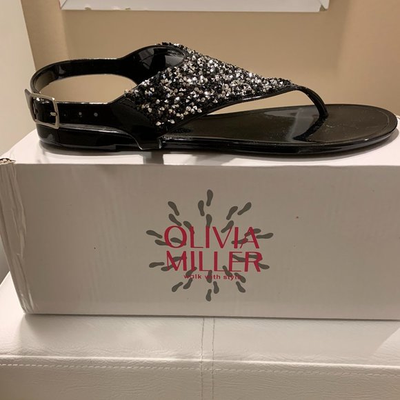 Olivia Miller AlessanoJelly Sandals, Black, Silver, Size 7 - Picture 5 of 5